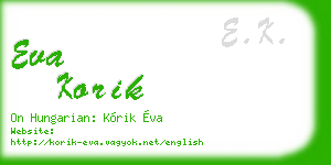 eva korik business card