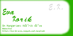 eva korik business card